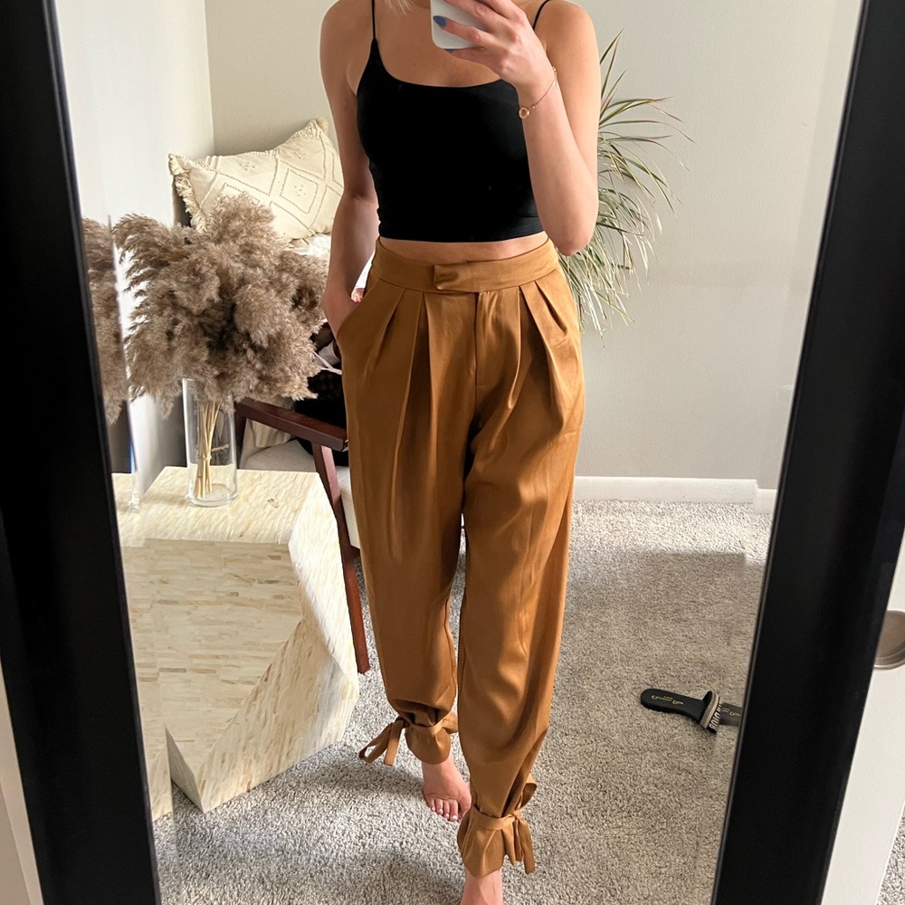 Rumours satin tie ankle trousers